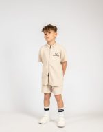 Σετ μπεζ με φερμουαρ στην μπλούζα