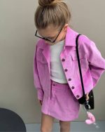 Ρόζ κοτλέ σετ