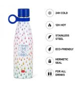 ΜΠΟΥΚΑΛΙ - ΘΕΡΜΟΣ ΑΠΟ ΑΝΟΞΕΙΔΩΤΟ ΑΤΣΑΛΙ LEGAMI HOT+COLD - 500 ML VACUUM BOTTLE - AFTER RAIN COMES THE RAINBOW SSB0019