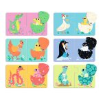 Djeco 12 Παζλ με 2 κομμάτια με εφέ κίνησης Το ζωάκι και το αυγό του - Image 4