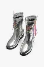 Καουμπόικες δερμάτινες μπότες με ασημένια αστέρια και φούντες - Image 2