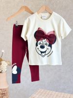 Disney Minnie Mouse Παιδικό Σετ – Εκρού/Μπορντό
