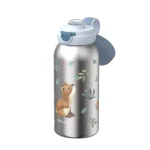 LITTLE DUTCH. Ανοξείδωτο μπουκάλι flip-up campus 600 ml - Forest Friends - Image 2